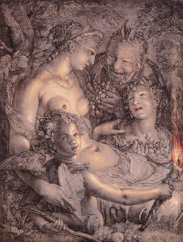 GOLTZIUS, Hendrick Without Ceres and Bacchus, Venus would Freeze xdg Norge oil painting art